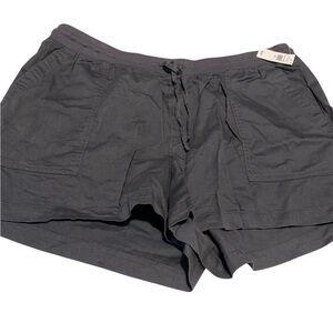 Gap Shorts Womens XL Gray Drawstring Casual Slash Pockets lightweight twill